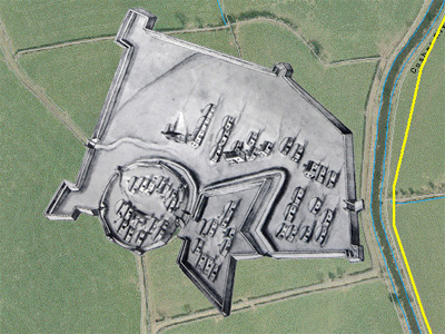 mountnorris fort superimposed on aerial photo.
