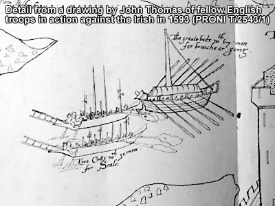 Battle illustration by John Thomas in 1593. Crown Copyright.