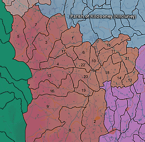 Parish map with townlands