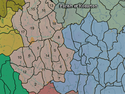 Parish map with townlands