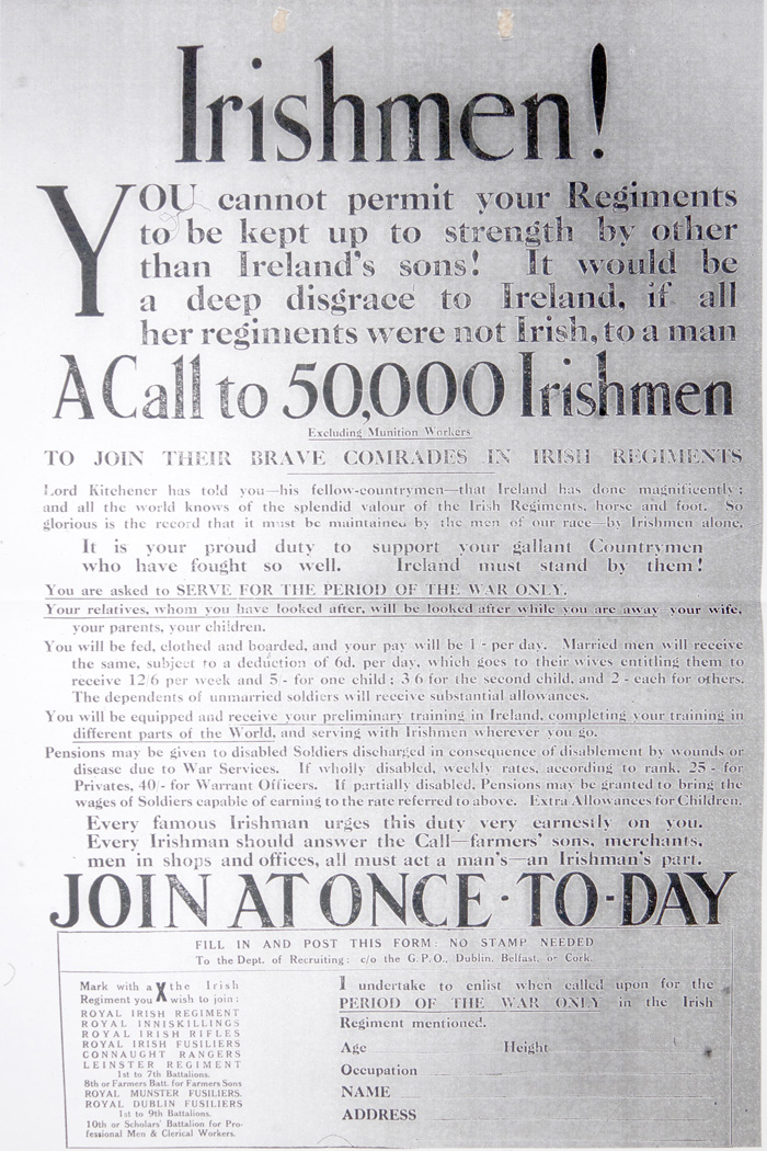 Ulster Gazetrte WW1 Recruitment poster