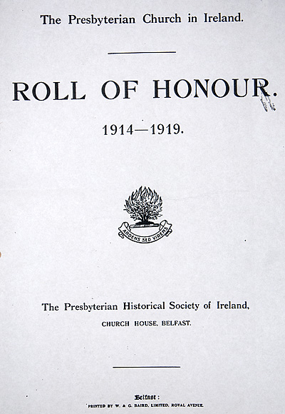 Prebyterian Church in Ireland Roll of Honour