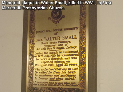 Memorial plaque to Walter Small
